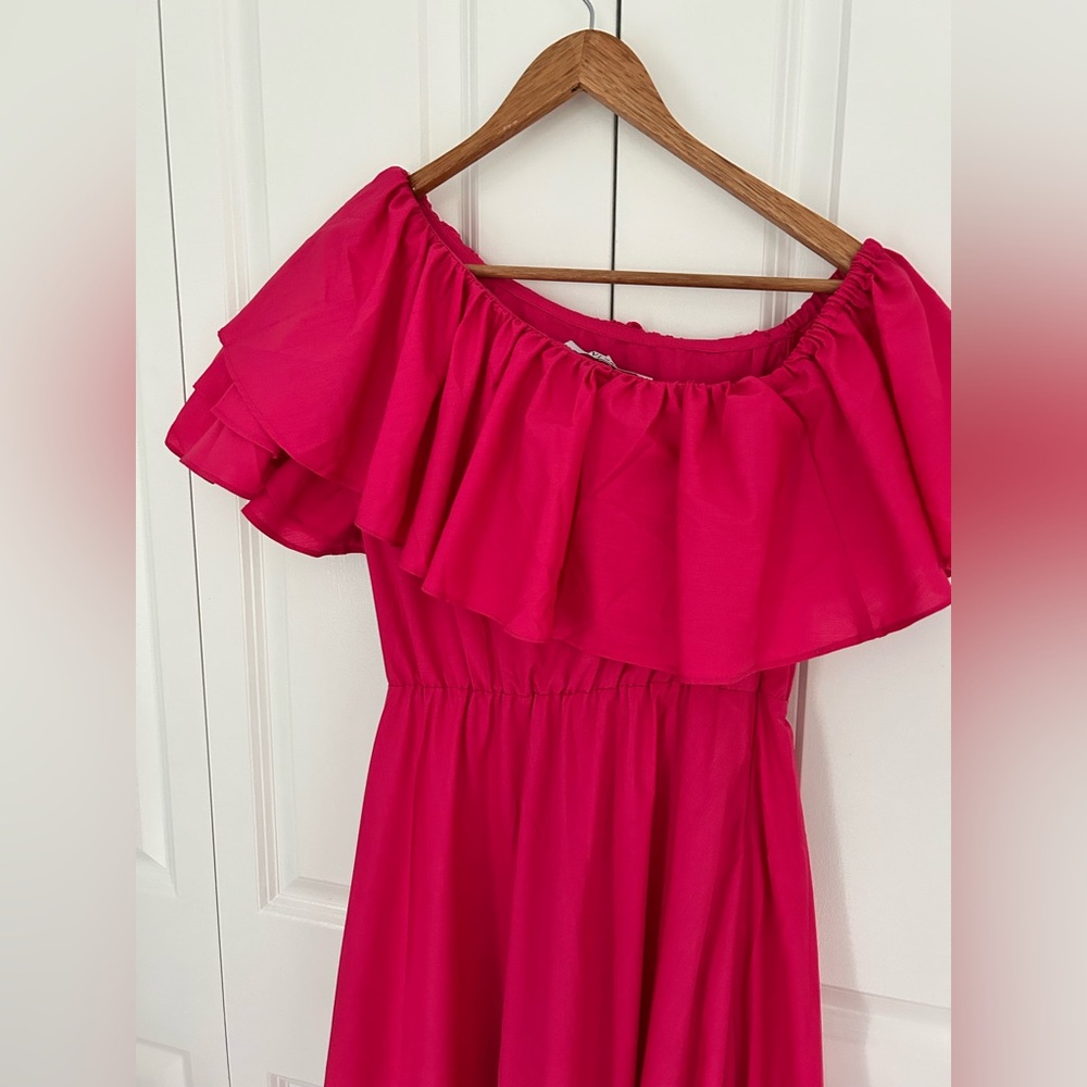 Andre Tan Designer Women's small high low elegant flowy feminine pink dress nwot - Picture 14 of 16